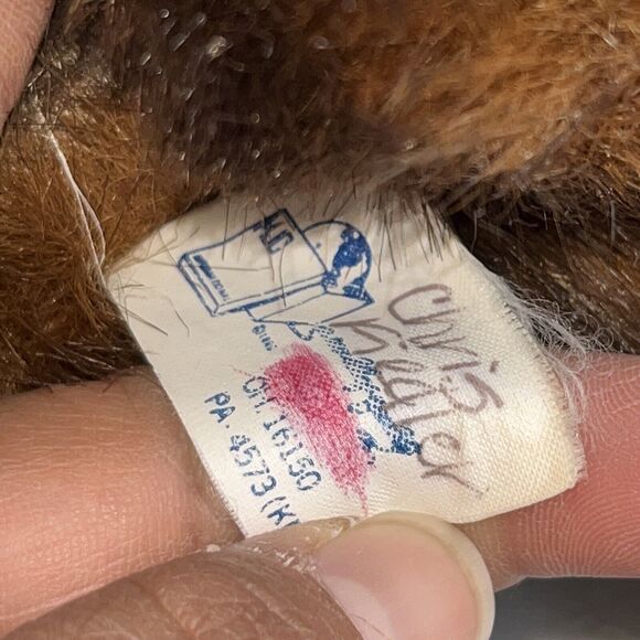 Vintage MJC International Plush Bear Brindle Brown Bear Belly 18” laying 1992 - Picture 9 of 10